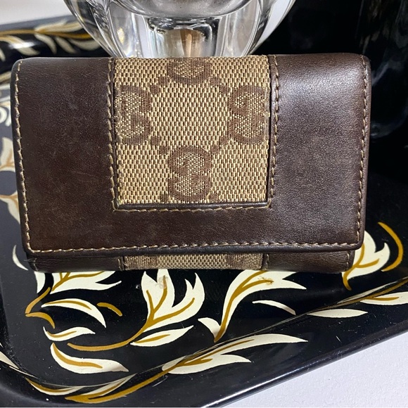 Gucci GG Monogram Leather Key Case Trifold - Picture 2 of 8